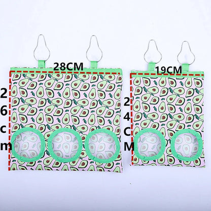 Rabbit Hay Bag 2/3 Holes Hanging Dry Grass Feeder for Guinea Pig Bunny Chinchillas Rats Small Animal Food Storage Bag