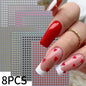 8Colors/Set 3D Sweet Love-Heart Nails Stickers Mini Hearts Self-Adhesive Nail Art Sliders Valentine's Day DIY Manicure Decals 1