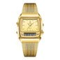 New Fashion Casual Watch Men Digital Dual Time Week Gold Sport 3bar Waterproof Quartz Wristwatches Clock relogio masculino L1030