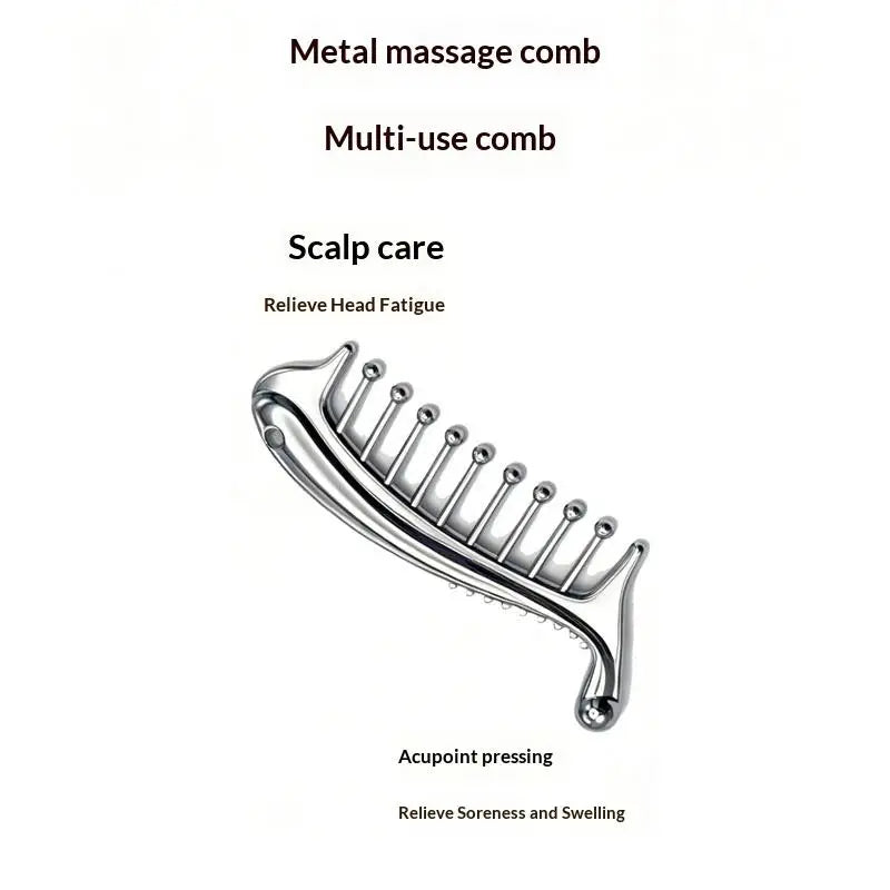 Manual Head Massager Scalp Comb Protable Stainless Steel Gua Sha Facial Tool Trigger Point Massager Tool For Foot Hand Back