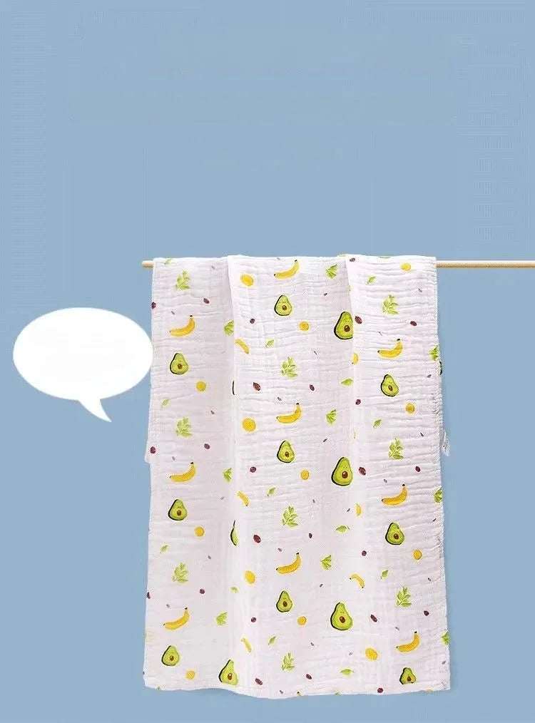 Environmental Breathable Newborn Baby Cotton Gauze Printed Muslin Swaddle Blanket Baby Bath Towel