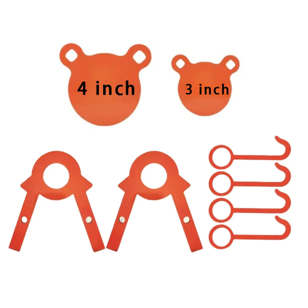 10mm thickness orange panda-shaped AR500 steel shooting practice target plate, suitable for live ammunition, strong and durable.