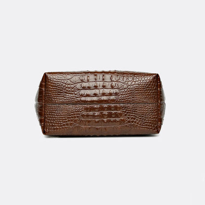 Simple Versatile Crocodile Print Tote Bag Large Capacity Fashion Handbag Vintage Design Shoulder Women's Bag
