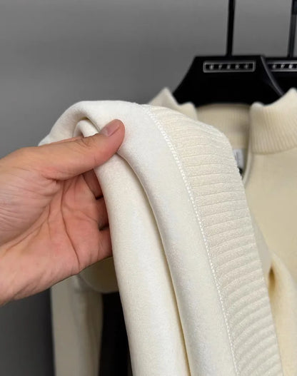 High quality half zipper knitted sweater men fashion luxury brand embroidery designer new top plush warm thick casual men's wear
