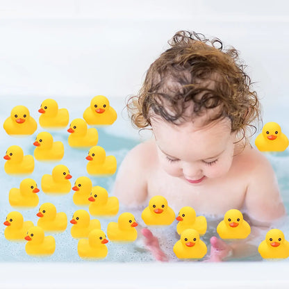 1-100pc Mini Rubber Ducks Set in Bulk Float Squeak Tiny Ducks Rubber Duck Toy for Kids Party Birthday Supplies