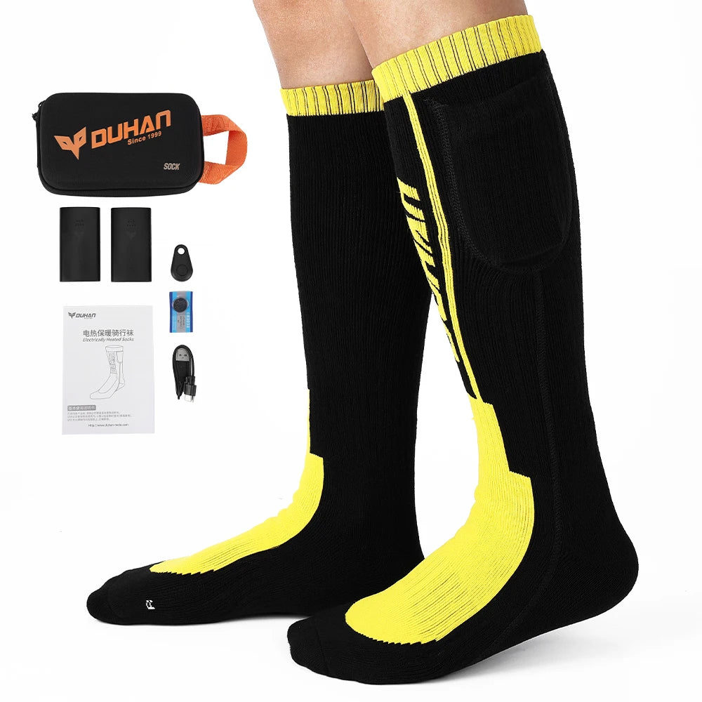 Electric Heating Socks for Skiing Snowboarding Hiking Rechargeable Batteries Thermal Warmer Remote Control Winter Outdoor Sports