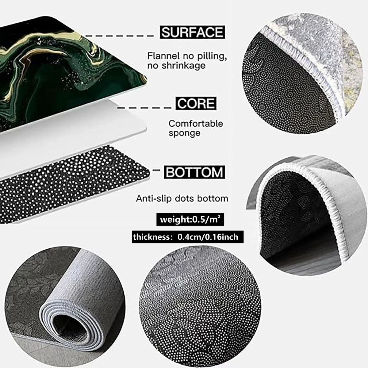 VIKAMA 2D Front Door Mat, Indoor And Outdoor Entrance Carpet, Floor Crack Illusion Carpet, Easy To Clean Carpet, Home Decoration