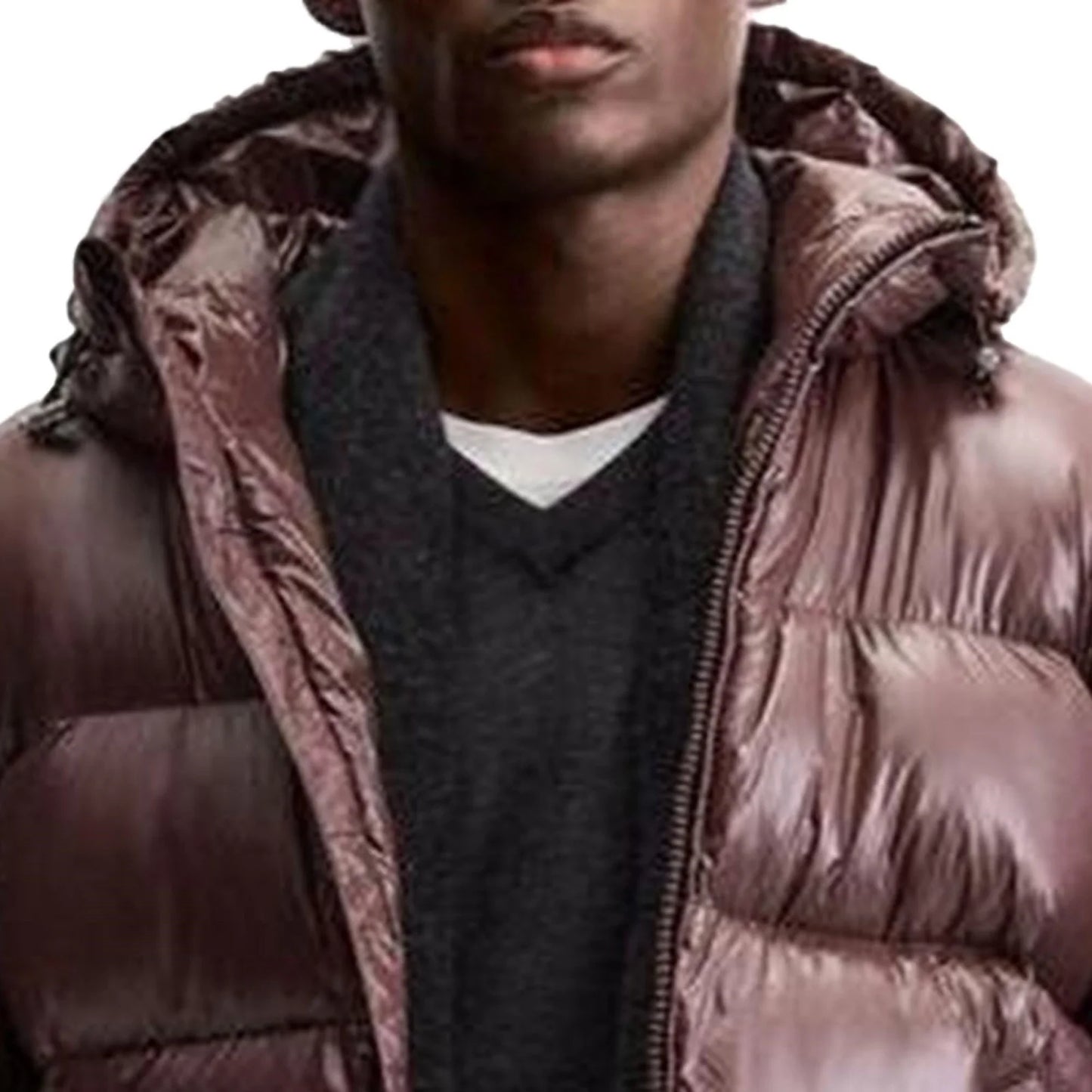 Men'S Down Jacket Casual Solid-Color Hooded Cotton-Padded Jacket Men'S Thickened Winter Warm Coat Loose Pocket Bread Jacket Coat
