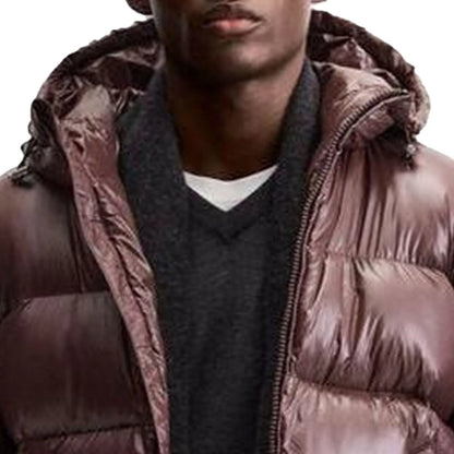 Men'S Down Jacket Casual Solid-Color Hooded Cotton-Padded Jacket Men'S Thickened Winter Warm Coat Loose Pocket Bread Jacket Coat