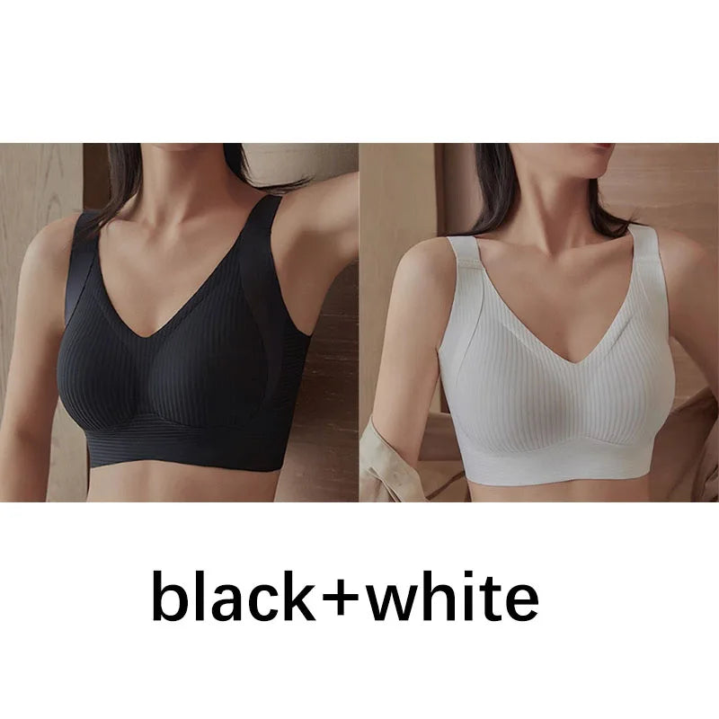 FallSweet 1/2PCS Seamless Push Up Bra for Woman Wireless Bralette Soft Comfortable Breathable Lingerie for Large & Small Bust