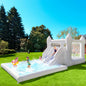 Inflatable Jumping Castle 4*3*2.6M White Bounce House For Kids Bouncy House White For Children With Blower Slide 5-8 Kids
