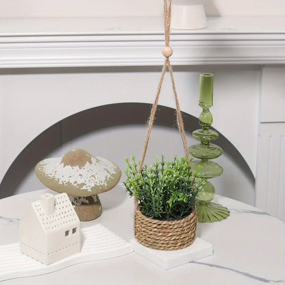 XIYA FLOWER Green Artificial Plants Eucalyptus Grass Woven Rosemary Potted Plants Grass Mound 40cm PE Material Home Decoration