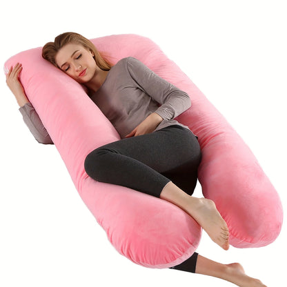 Ergonomic U Shape Pillow for Neck and Back Support, Maternity Pregnancy Body Pillow, Office Travel Sleeping Cushion for Adults