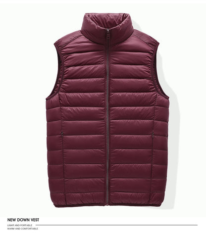 Men's Sleeveless Puffer Jacket 2023 New Autumn Spring Lightweight Water-Resistant Packable Men Down Vest Coat