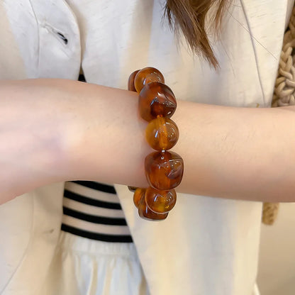 Acrylic Irregular Square Round Beaded Bracelet for Women European and American Simple Bracelet Korean Fashion Hand Accessories