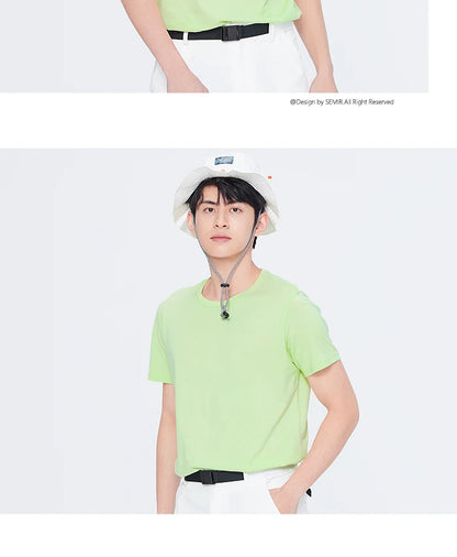 Semir Short Sleeve Men T-Shirt Cotton 2026 Summer New Man Clothing Thin And Versatile T Shirt Couples Solid Color Tops