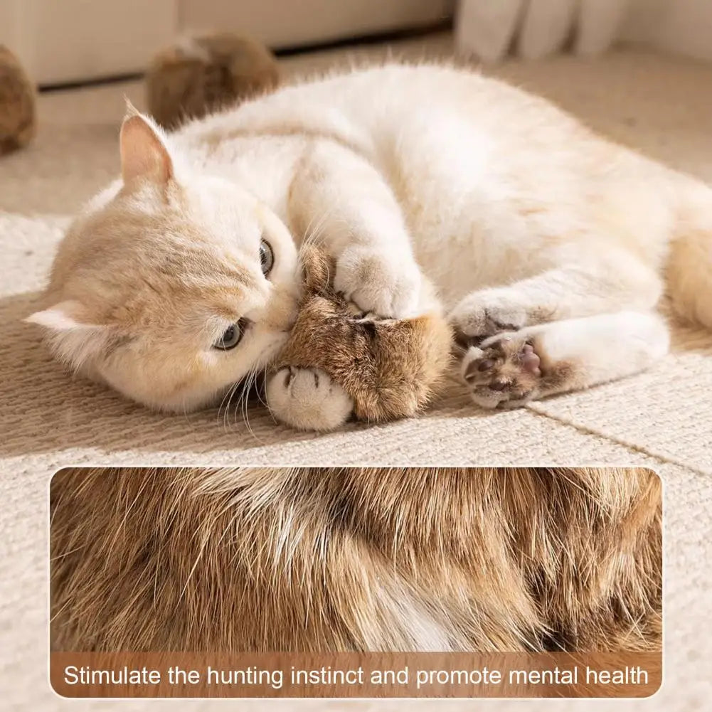 Cat Toy Ball Cat Bunny-kick Ball Furry Ball Cat Toy Soft Fluffy Rabbit Fur Pom Pom Balls Washable Indoor Exercise Toy for Cats
