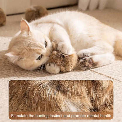 Cat Toy Ball Cat Bunny-kick Ball Furry Ball Cat Toy Soft Fluffy Rabbit Fur Pom Pom Balls Washable Indoor Exercise Toy for Cats