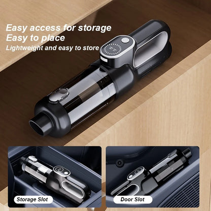 Brushless handheld vacuum cleaner, cordless, high suction, portable vacuum cleaner for home and car, Mini, rechargeable, with LED car cleaning.