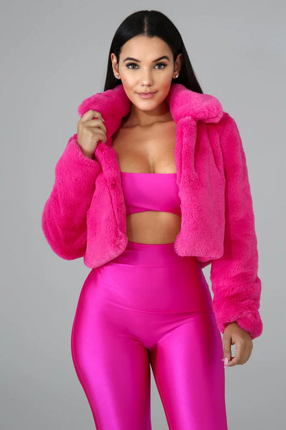 Women Coat Faux Fur Coats Sexy Short Jackets Turn Down Collar Long Maxi Loose Open Stitch Thick Warm Outerwear Autumn Winter