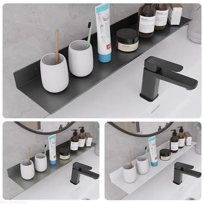 Toilet No Drilling Shelving Wall Mounted Shelf Space Aluminum Vanity Mirror Front Storage Shelves Organizer Bathroom Accessories