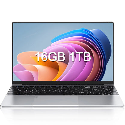 LENO Large-Screen 15.6" Laptop 32GB RAM 2TB SSD Intel 6500Y Office Windows11 Notebook 5000mAh Gamer PC with Backlit Fingerprint