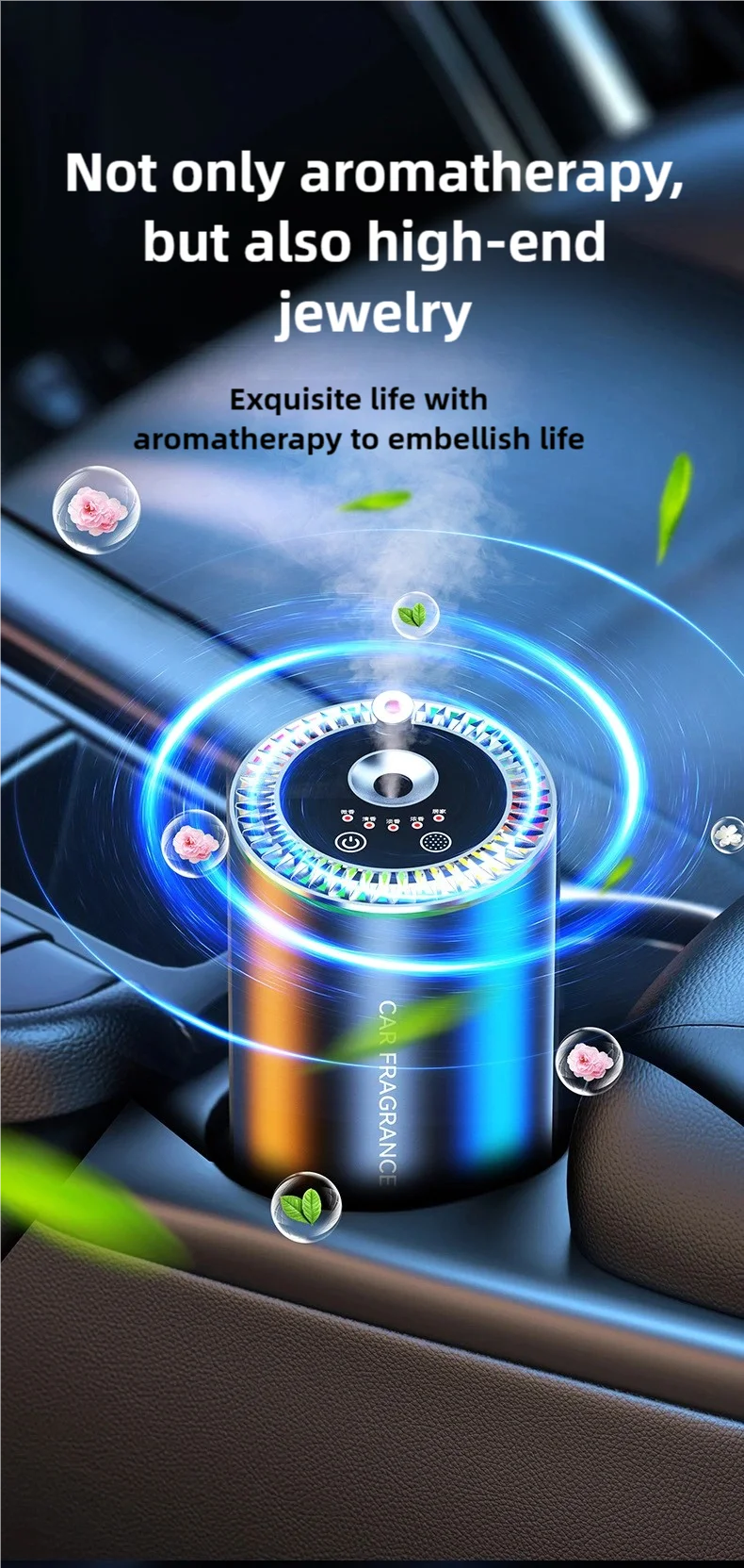 Car LED Aromatherapy Auto Machine Starry Sky Atmosphere Light Automatic Fragrance Intelligent Spray Car Aromatherapy Accessories