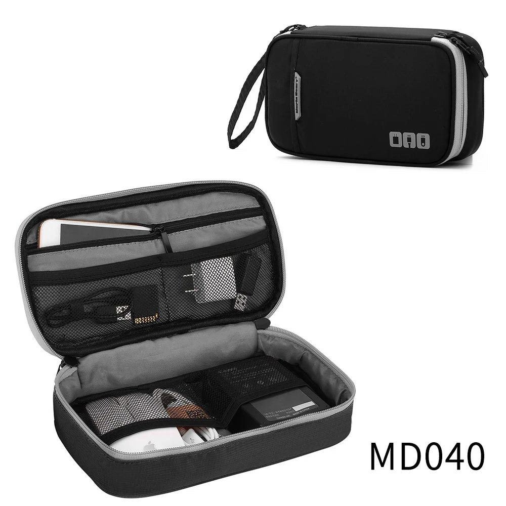 Travel Cable Organizer Bag Storage Pouch Carry Case Portable Waterproof Storage Bags for USB  Charger Cable Cord and Electronics