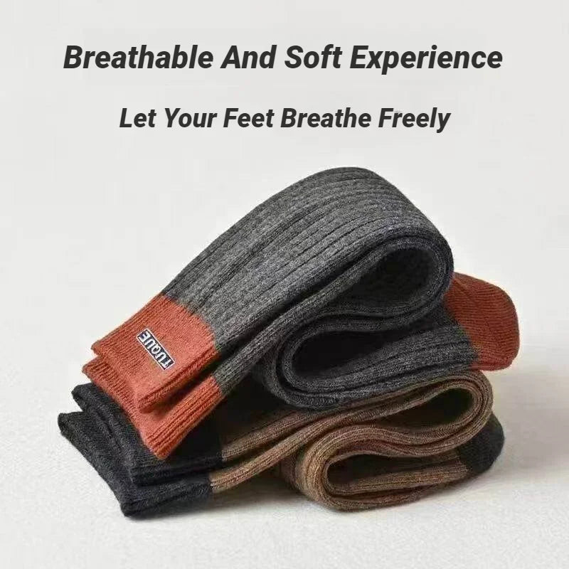 5‑Pairs Unisex Men's Trendy Color Block Crew Socks Breathable Comfy Casual For All Seasons Outdoor Wearing
