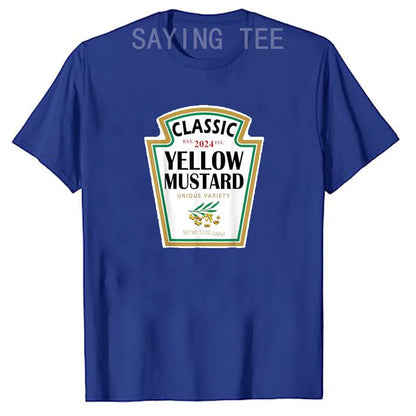 Red Ketchup Yellow Mustard DIY Costume Matching Couples Groups Halloween T-Shirt Gifts Lazy Easy Condiments Costumes Couple Tops