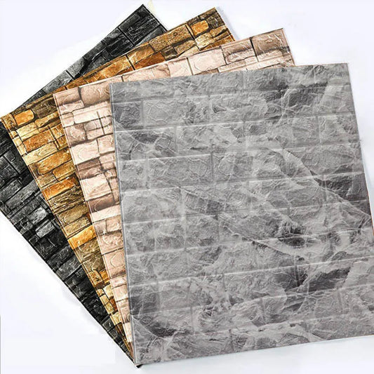 Self-adhesive 1-40pcs 38.5X35cm DIY 3D Wallpaper Retro Brick Pattern Wall Stickers Waterproof Room Decor Foam Home Decoration