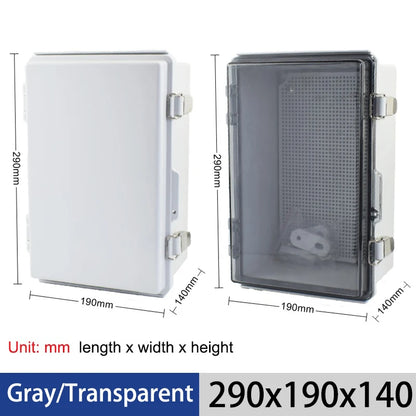 IP67 Waterproof Gray/Transparent Cover Enclosure Juction Box ABS Plastic Outdoor Electronic Instrument Hinge Case