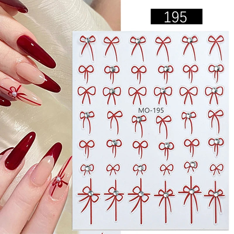 White Black French Line Nail Stickers Stripe 3D Gradient Lines Sliders DIY Stickers for Nails Nail Accessories Manicure Decor