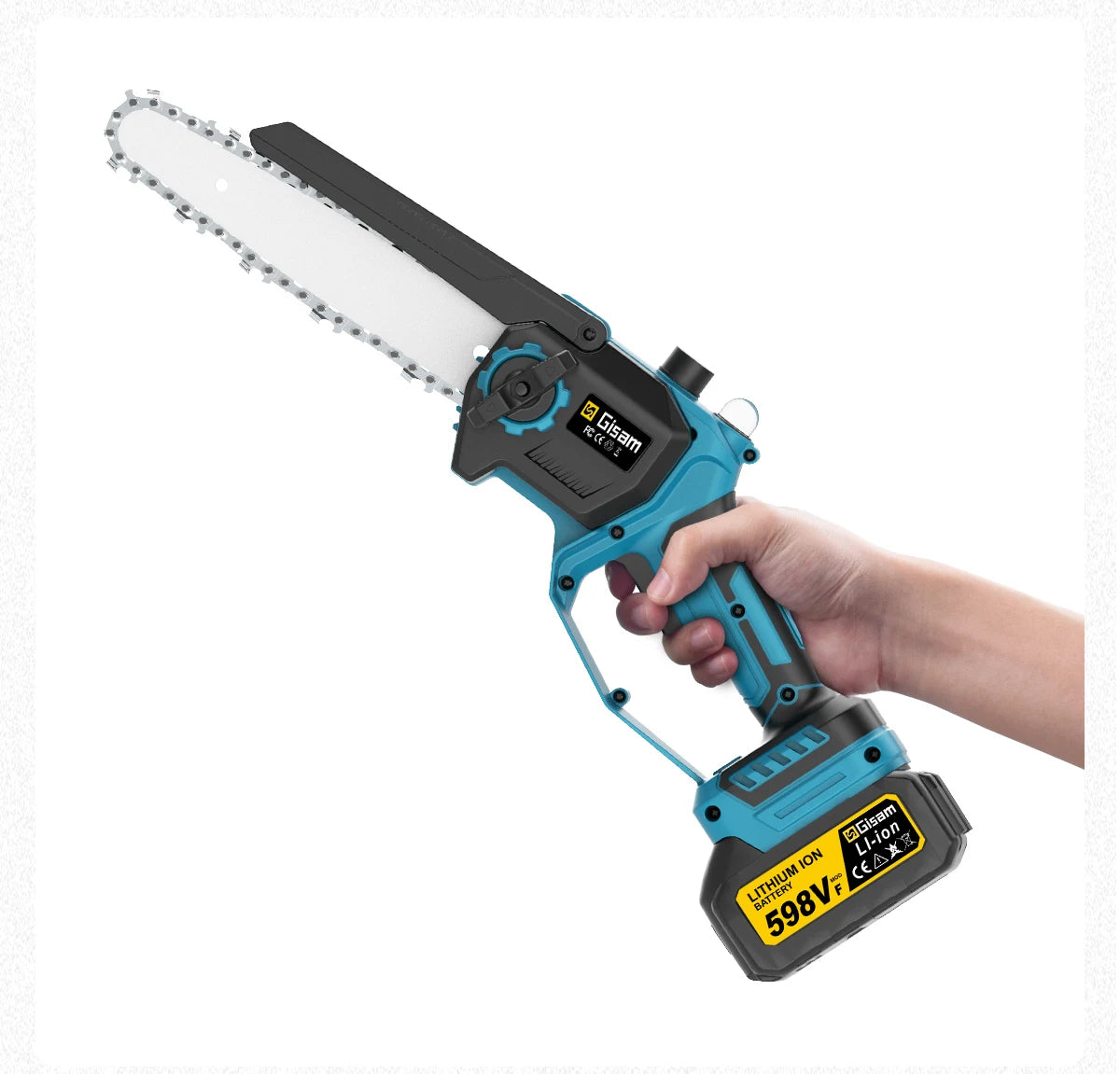 Gisam 2in1 Brushless Telescoping Pole Electric Chainsaw Cordless Garden Pruning Tool High Branch Saw for Makita 18V Battery Pin