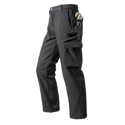 Men Winter Autumn Fleece Waterproof Cargo Pants Hiking Camping Softshell Climbing Casual Warm Tactical Military Combat Trousers