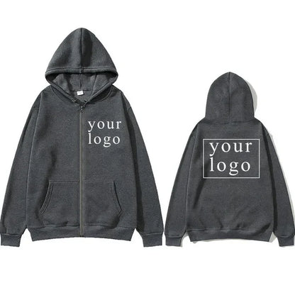 2024 New Fashion Your Own Design Brand Logo/Picture Personalized Custom Anywhere Men Women DIY Zipper cardigan hoodie