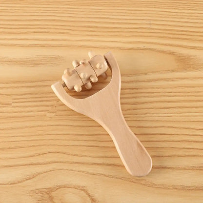 Wooden Roller Massager Therapy Body Massager Face Shoulder Neck Hand Push Rolling Massager Body Soothing Relaxing Massage Tools