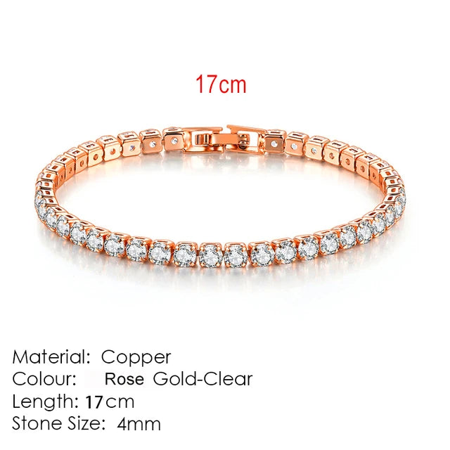Fashion Multicolor Tennis Bracelet for Women 2.5/3/4/5mm Zirconia Charm Designer Tennis Chain Men Bracelet Wedding Jewelry KC128