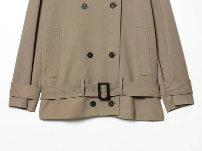 KONDALA High Street Casual Chic Women Jacket Double Breasted Stand Collar Pockets Sashes Jacket New Fashion 2026 Spring Jacket