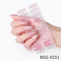 16/18/20Tips Semi-Cured Gel Nail Strips Adhesive Full Cover Stickers for Nails UV Lamp Need Press On Nails Fashion Manicure