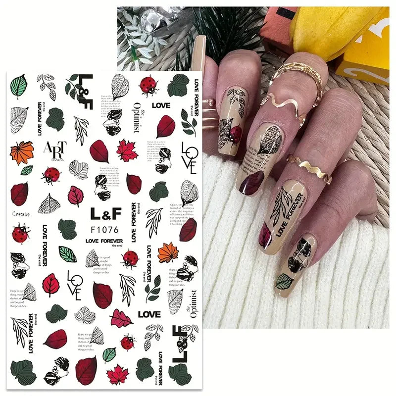 Black and White Love Flowers Line Art 3D Stickers Nail Decals Nail Art Accessories Butterfly Rose Nail Stickers Nail Sliders