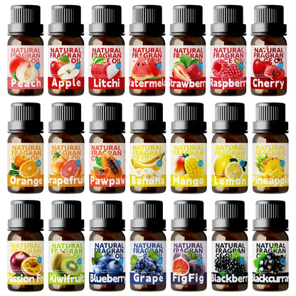 25Type Fruit Fragrance Oils Fruity Fragrance Oil For Diffuser Candles Making -Strawberry Lemon Peach Banana Mango