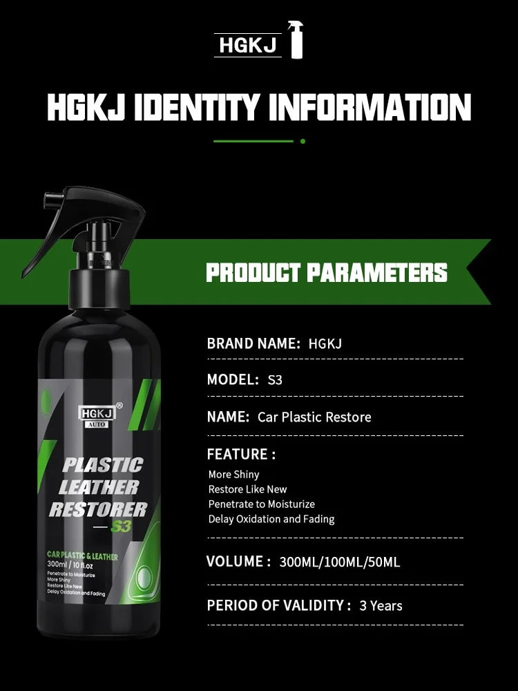 Car Product Hgkj S3 Liquid Leather Plastic Renovator Restorer Coat Wax Car Interior Seat Leather Restoration Repair Agent