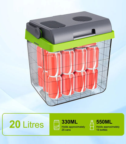 20L Portable Refrigerator Car Home Dual Use Mini Cooler Warmer Fridge for Outdoor Travel Camping Picnic Vehicle Truck Office