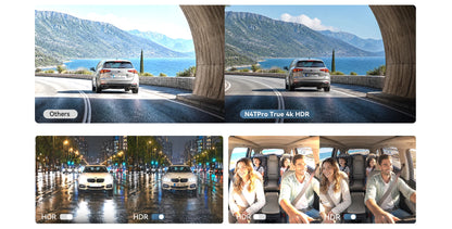 【New】DDPAI N4T Pro Dash Cam 3-Channel HDR 4K+1080P+1080P Front Rear Interior Night Vision ADAS DVR Support 4G Parking Monitoring
