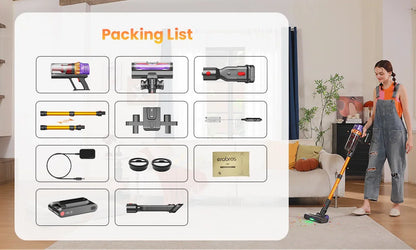 Erabros EV5 550W Cordless Vacuum Cleaner,70kPa Suction,80Mins Battery,LED Display,1.5L Dust Bin,Handheld Vacuum for Home Pet Car
