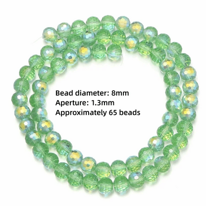6/8/10mm Sizes Faceted Glass Beads Pink Blue Plating Clear Crystal Earth Beads 96-faceted Faceted Cut Style Jewelry Making Beads