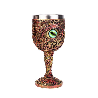Gothic Wine Goblet Contain Dragon Claw Viking Skeleton Retro Stainless Steel&Resin Wine Glass BEST Halloween Gifts Bar Drinkware
