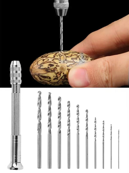 0.8-3.0mm Mini Hand Drill Woodworking Tools Drilling Rotary Tool Manual Twist Drill Bit Watchmaker Pin Vice Watch Repair Tools