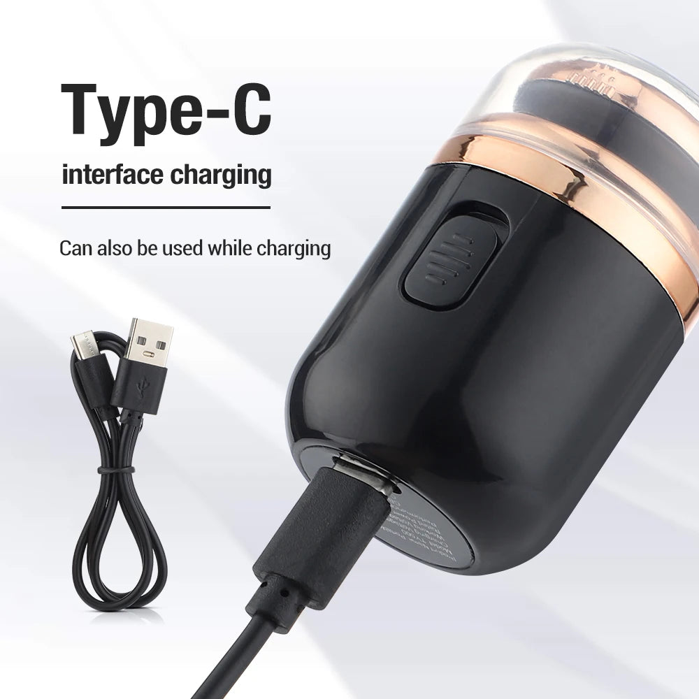 Mini Washable Electric Razor Travel Razor Type-c Charging Capsule Shaver Nose Hair Trimming Double Ring Knife Net